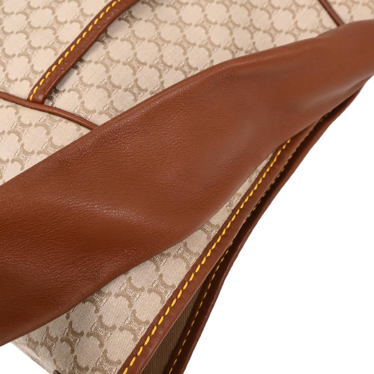 Celine * Off-white Canvas Macadam Handbag