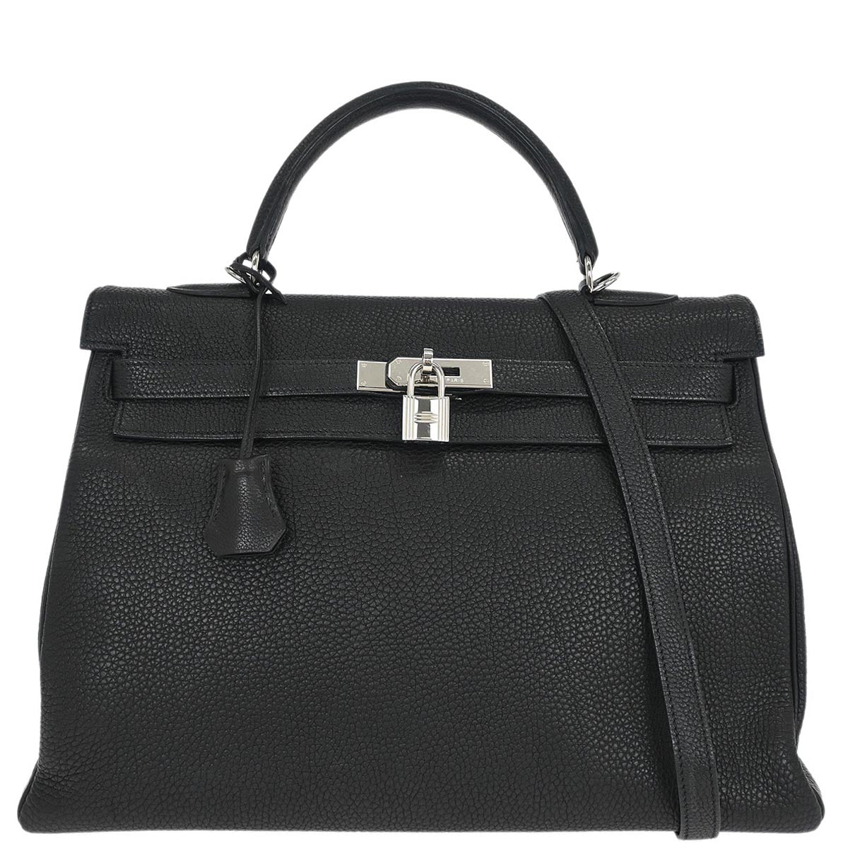 Hermes Black Togo Kelly 35 Retourne 2way Shoulder Handbag
