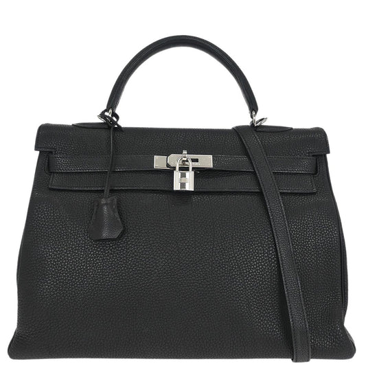 Hermes Black Togo Kelly 35 Retourne 2way Shoulder Handbag