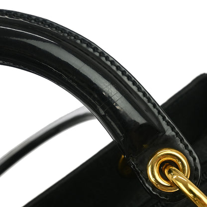 Christian Dior Black Suede Medium Lady Dior Trotter 2way Shoulder Handbag