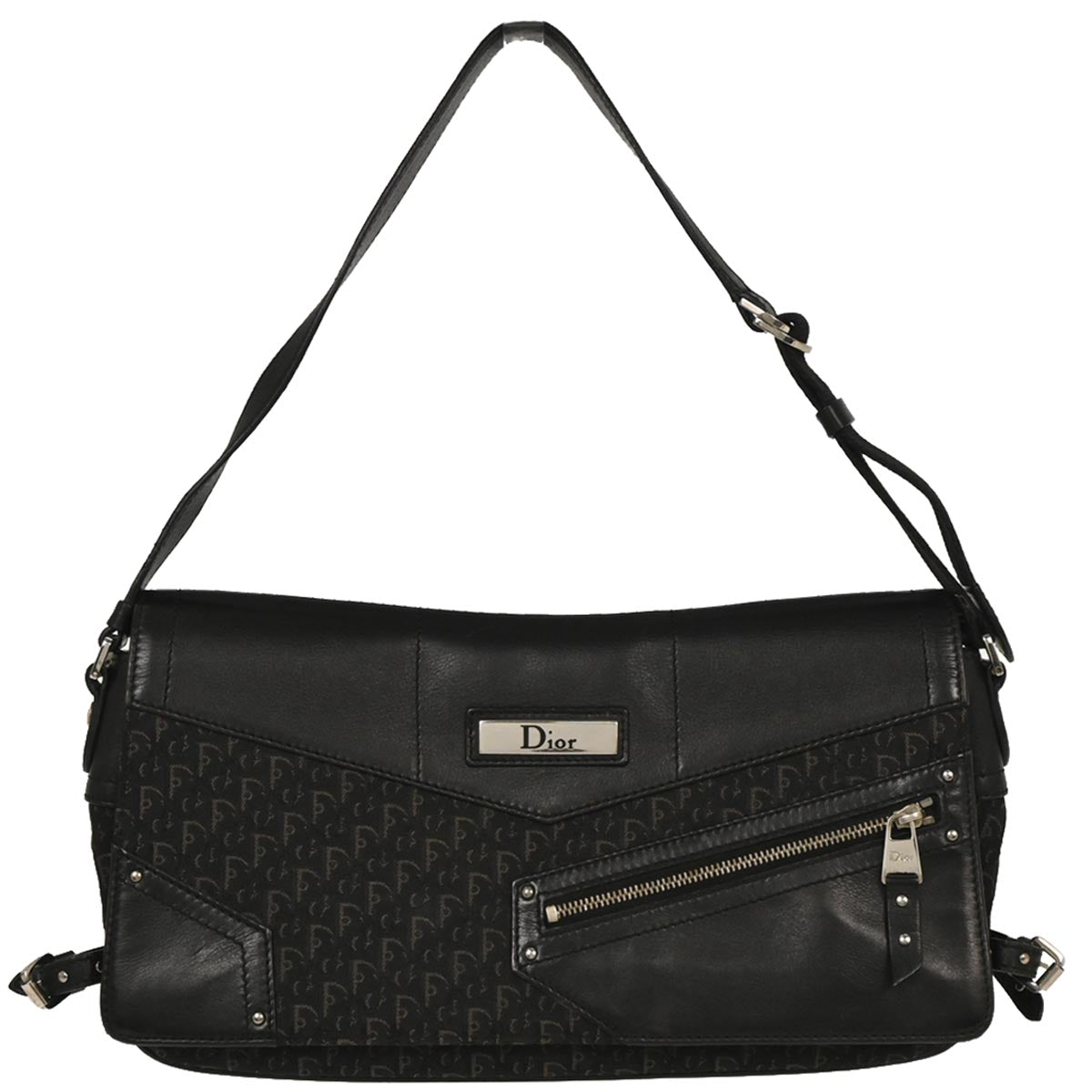Christian Dior Black Canvas Trotter Street Chic Handbag