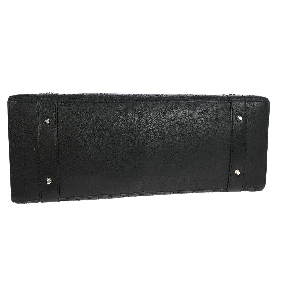 Christian Dior Black Leather Cannage Tote Handbag