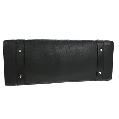 Christian Dior Black Leather Cannage Tote Handbag