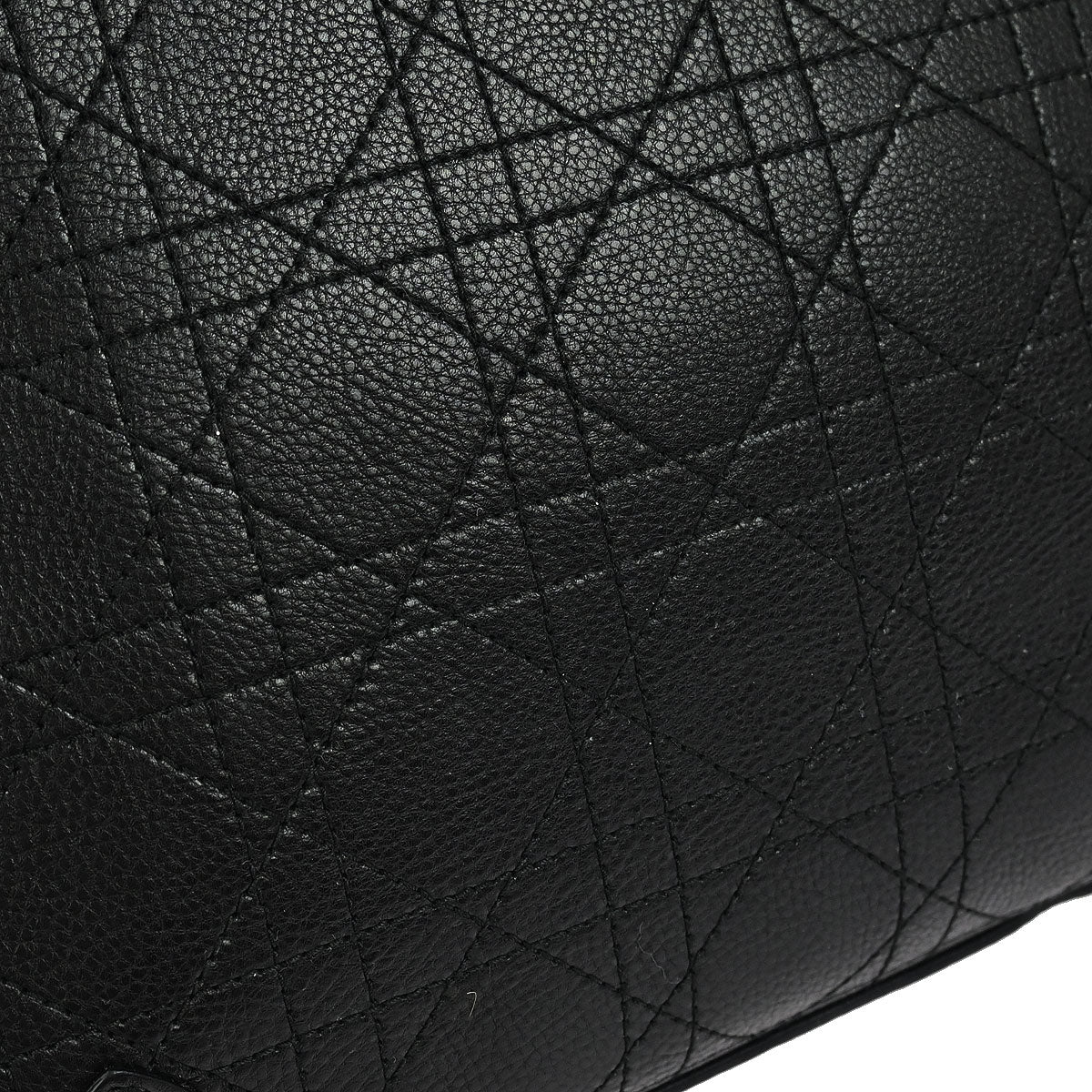 Christian Dior Black Leather Cannage Tote Handbag