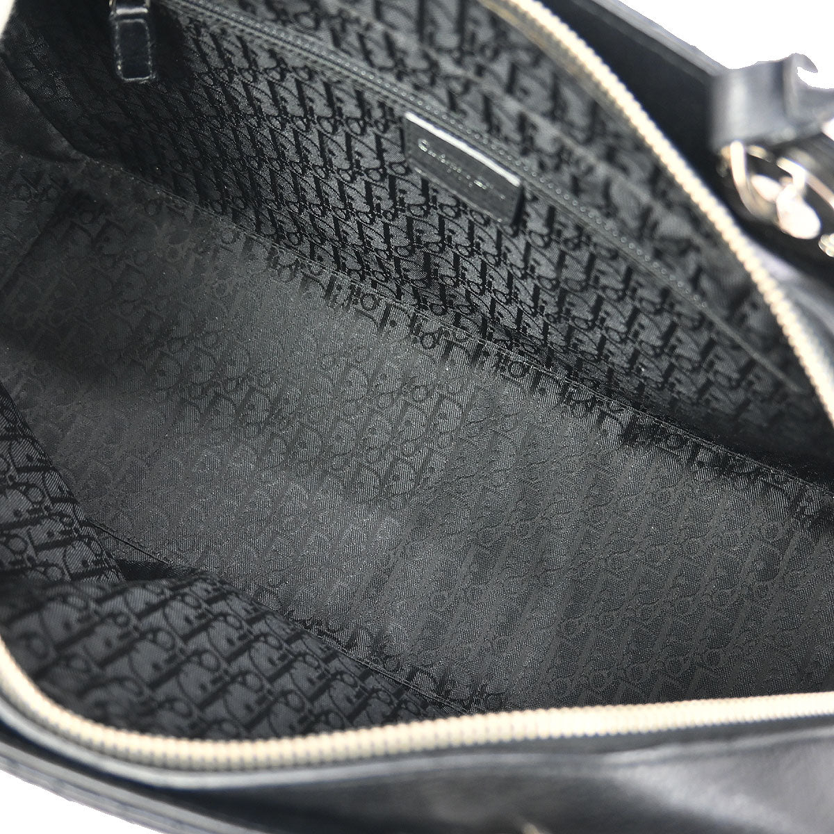 Christian Dior Black Leather Cannage Tote Handbag