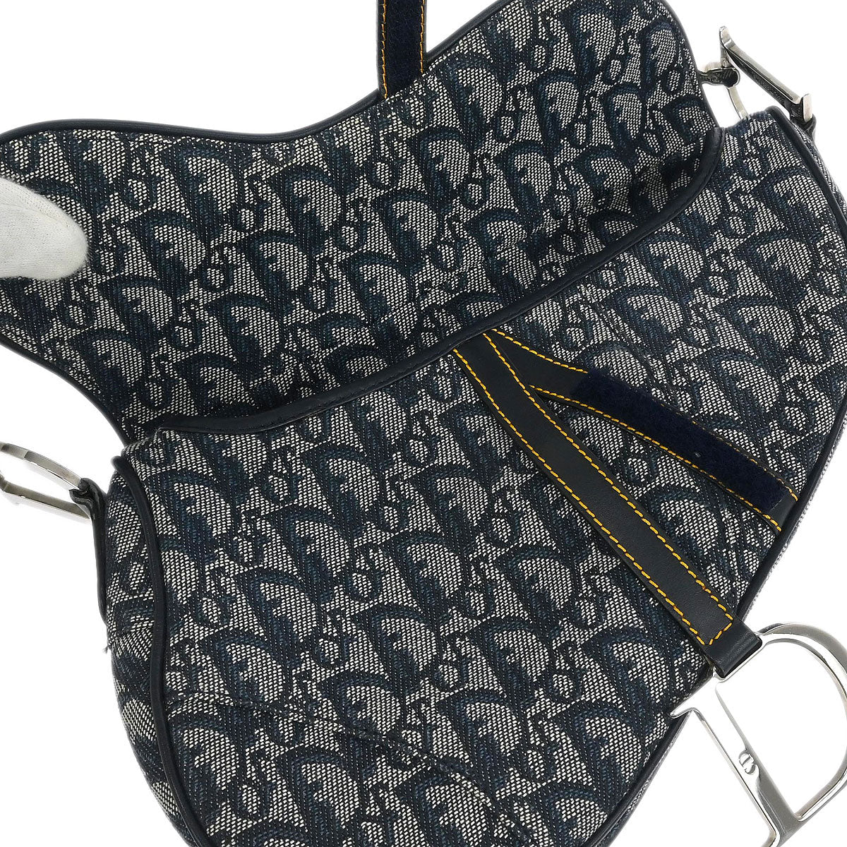 Christian Dior Navy Trotter Saddle Handbag