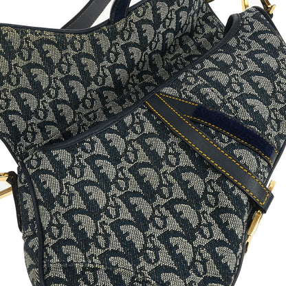 Christian Dior Navy Trotter Saddle Handbag
