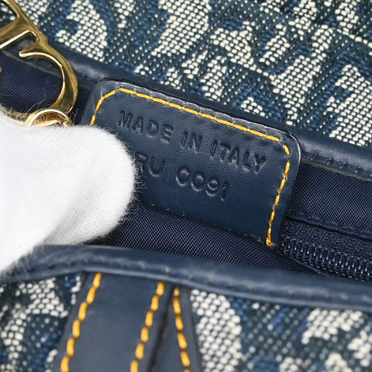 Christian Dior Navy Trotter Saddle Handbag