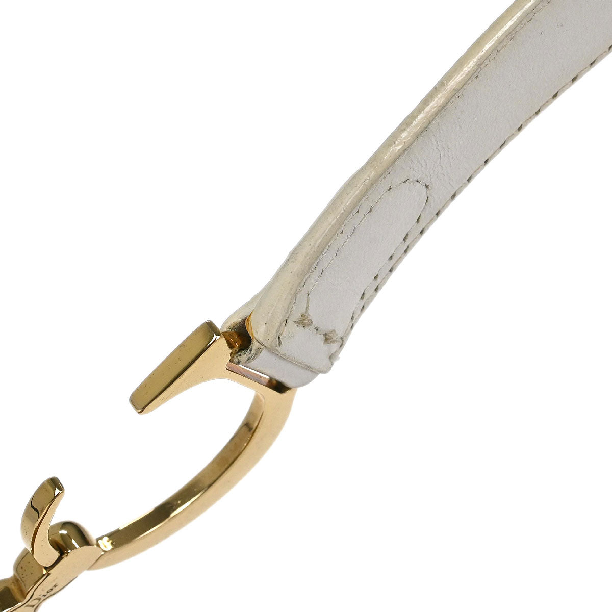 Christian Dior Beige White Leather Saddle Handbag