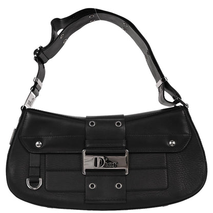 Christian Dior Black Leather Street Chic Columbus Shoulder Bag