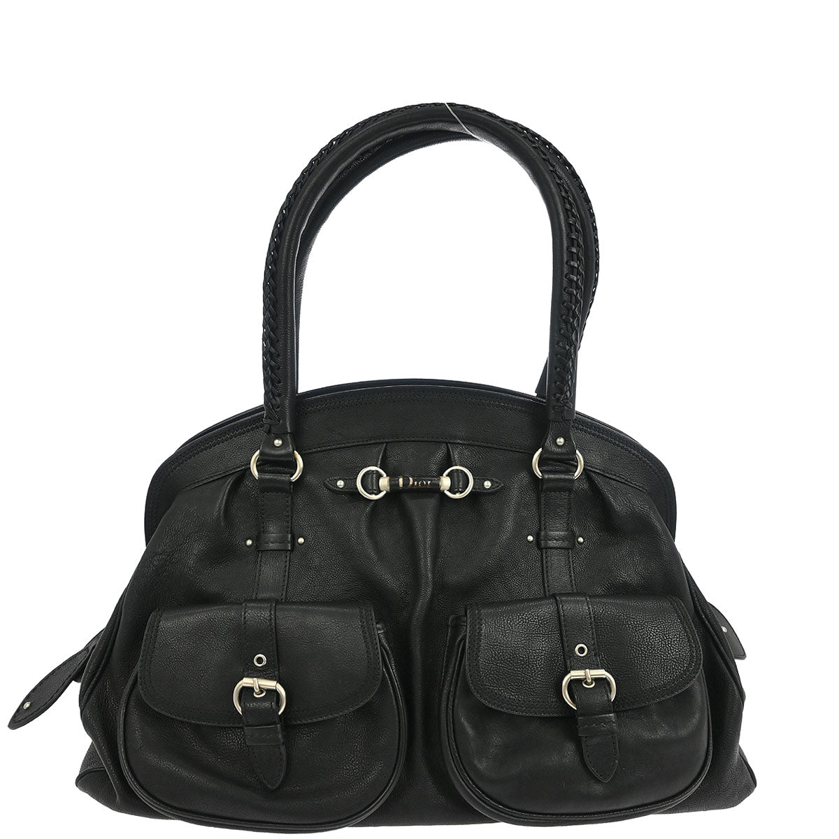 Christian Dior Black Leather My Dior Duffle Handbag