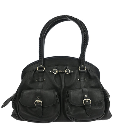Christian Dior Black Leather My Dior Duffle Handbag