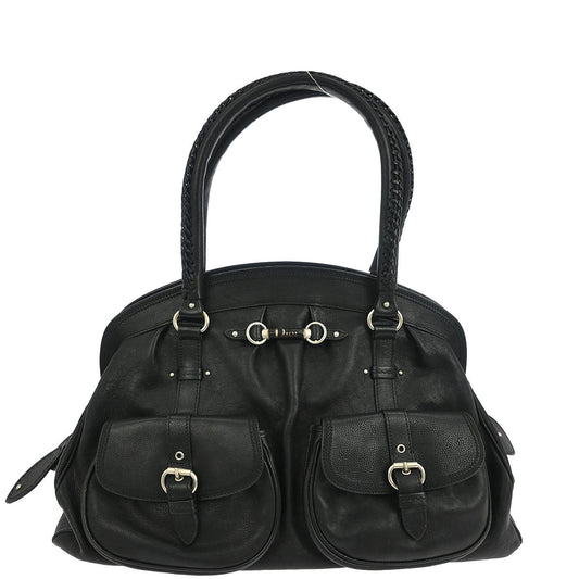 Christian Dior Black Leather My Dior Duffle Handbag