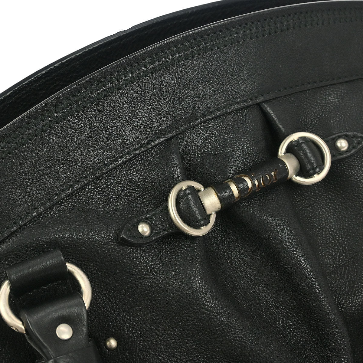 Christian Dior Black Leather My Dior Duffle Handbag