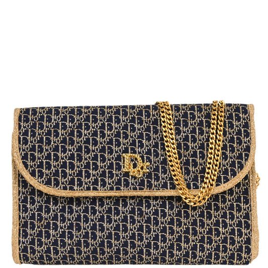 Christian Dior Navy Canvas Trotter Shoulder Bag