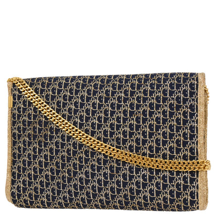 Christian Dior Navy Canvas Trotter Shoulder Bag