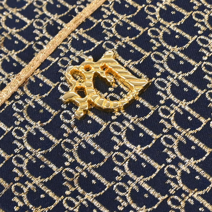 Christian Dior Navy Canvas Trotter Shoulder Bag