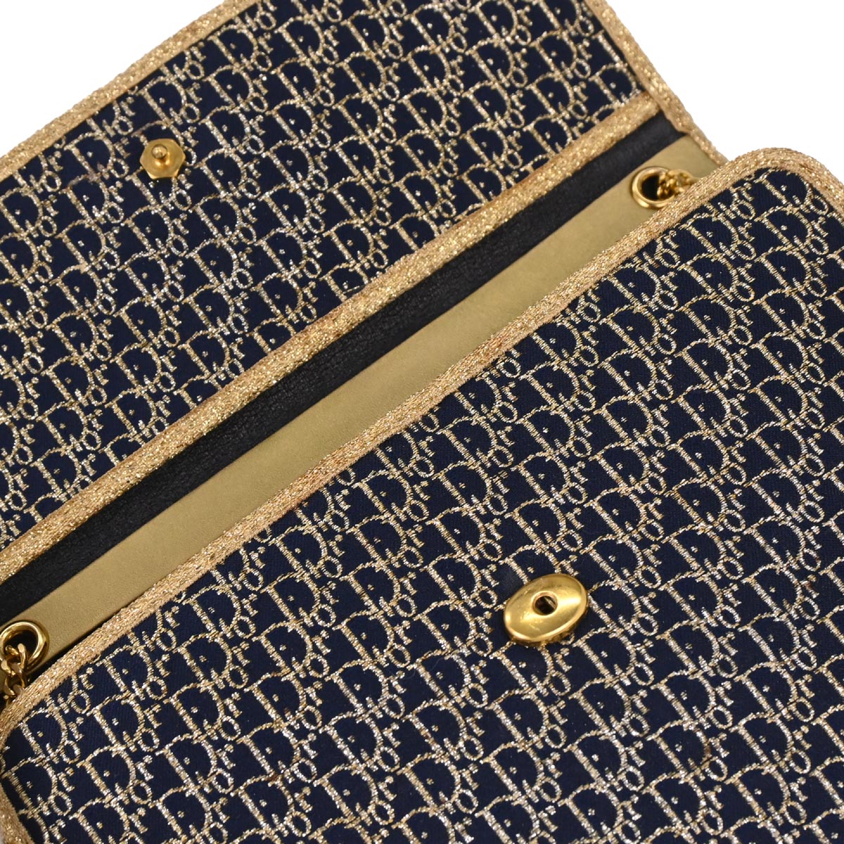 Christian Dior Navy Canvas Trotter Shoulder Bag