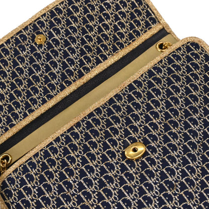 Christian Dior Navy Canvas Trotter Shoulder Bag