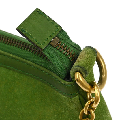 Gucci Green Suede GG Handbag