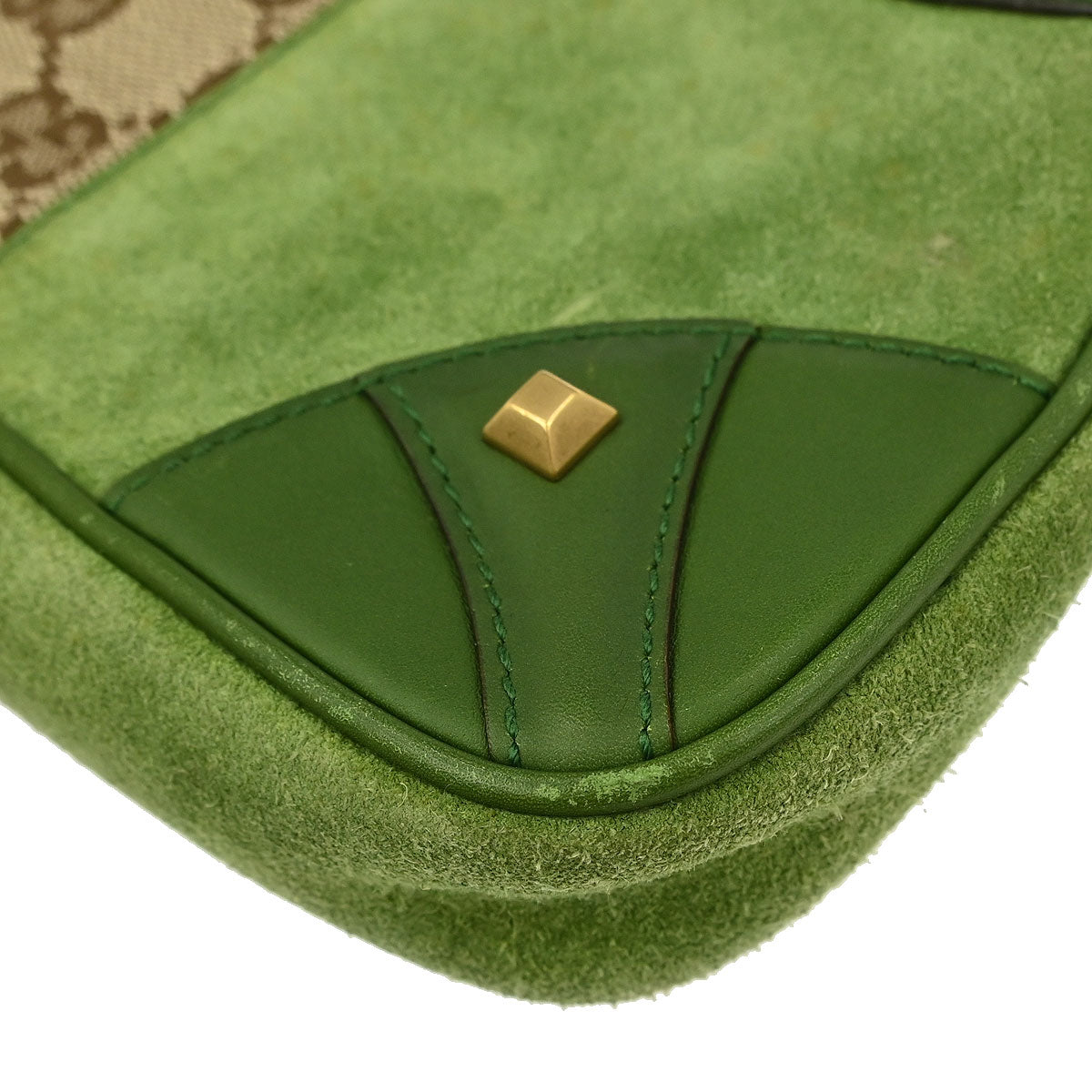 Gucci Green Suede GG Handbag