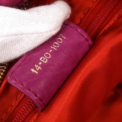 Christian Dior Pink Leather Gypsy Ruffle Hobo Handbag