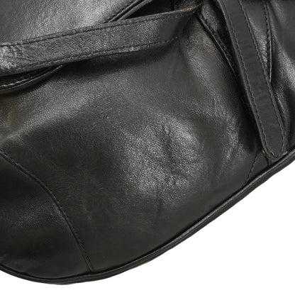 Christian Dior Black Leather Saddle Handbag