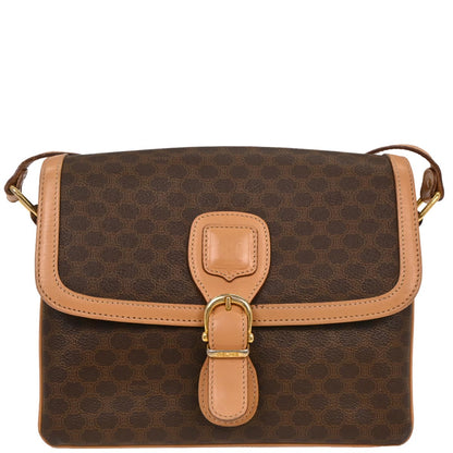 Celine Brown PVC Macadam Shoulder Bag