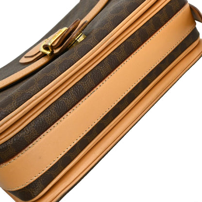 Celine Brown PVC Macadam Shoulder Bag