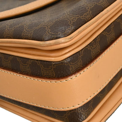 Celine Brown PVC Macadam Shoulder Bag