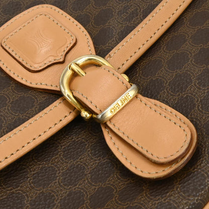 Celine Brown PVC Macadam Shoulder Bag