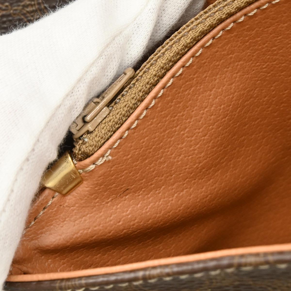 Celine Brown PVC Macadam Shoulder Bag