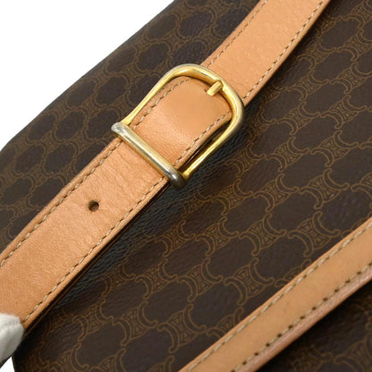 Celine Brown PVC Macadam Shoulder Bag