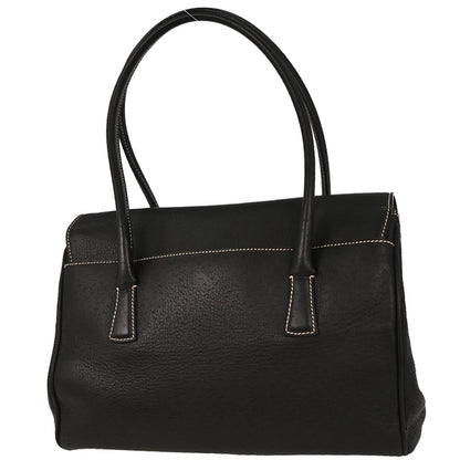 Salvatore Ferragamo Black Leather Gancini Handbag