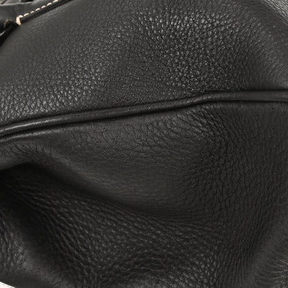 Salvatore Ferragamo Black Leather Gancini Handbag