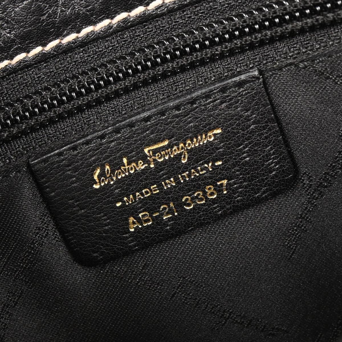 Salvatore Ferragamo Black Leather Gancini Handbag
