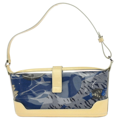 Salvatore Ferragamo Blue PVC Gancini Fish Print Handbag