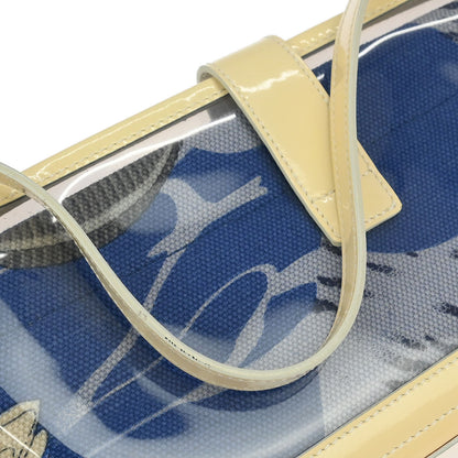 Salvatore Ferragamo Blue PVC Gancini Fish Print Handbag