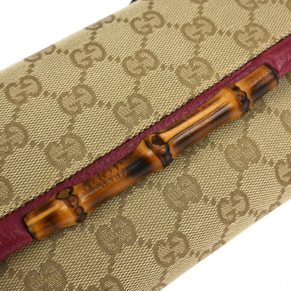 Gucci Beige Canvas Bamboo GG Shoulder Bag
