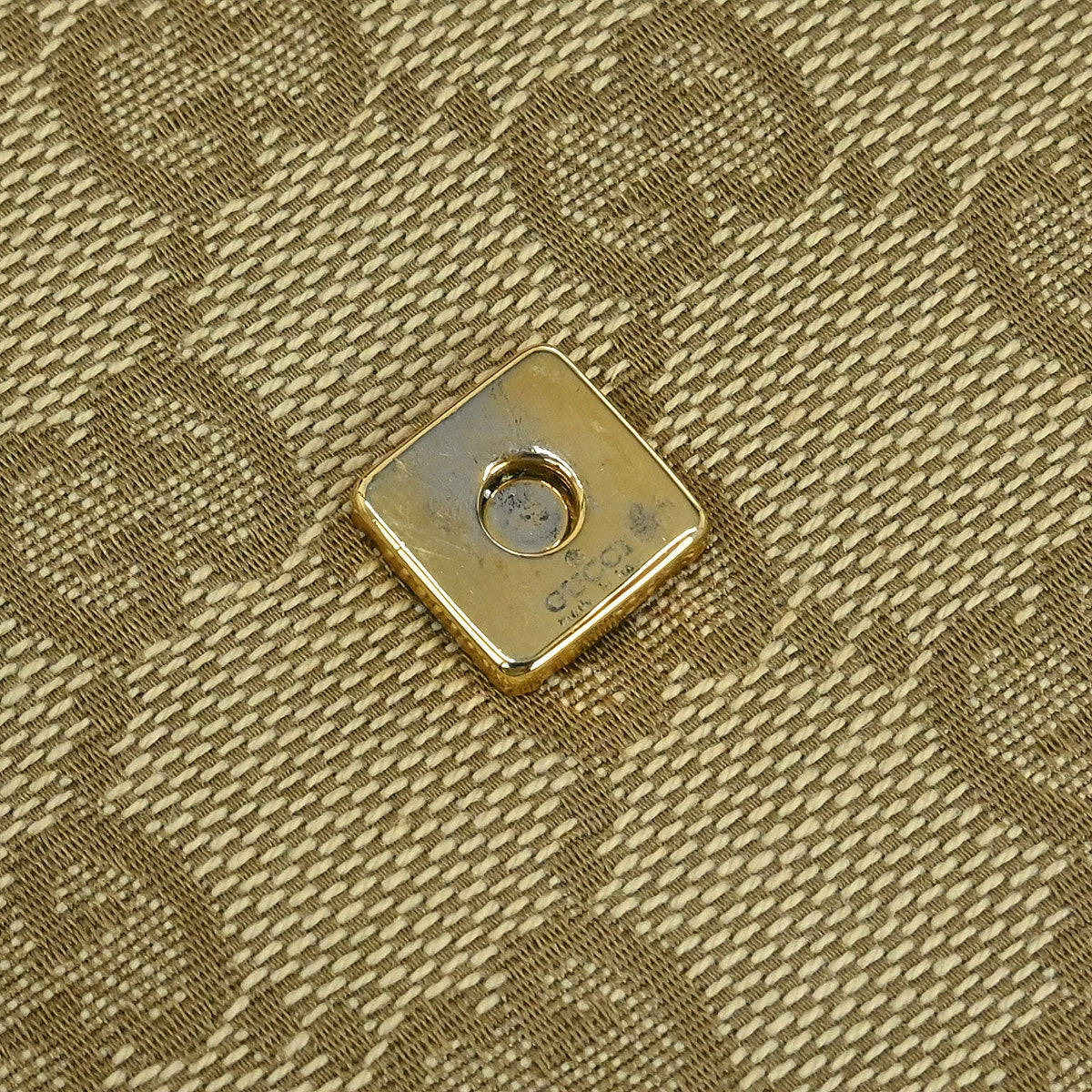 Gucci Beige Canvas Bamboo GG Shoulder Bag