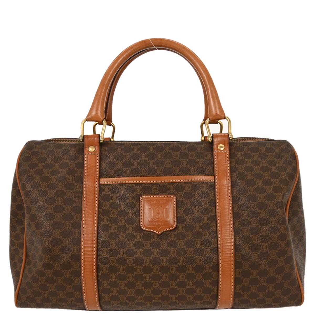 Celine Brown PVC Macadam Duffle Handbag