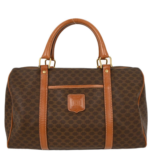 Celine Brown PVC Macadam Duffle Handbag