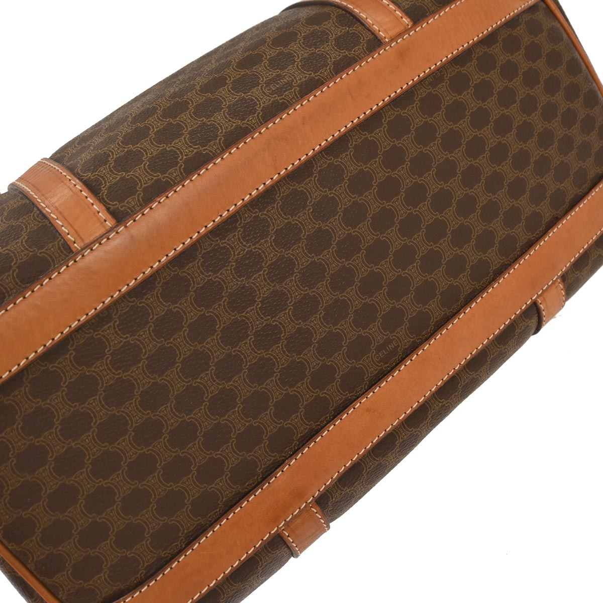 Celine Brown PVC Macadam Duffle Handbag