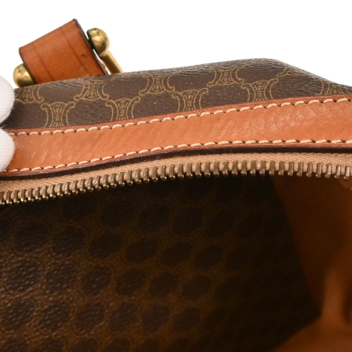 Celine Brown PVC Macadam Duffle Handbag