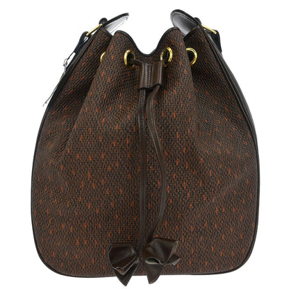 Yves Saint Laurent Brown PVC Bucket Drawstring Shoulder Bag