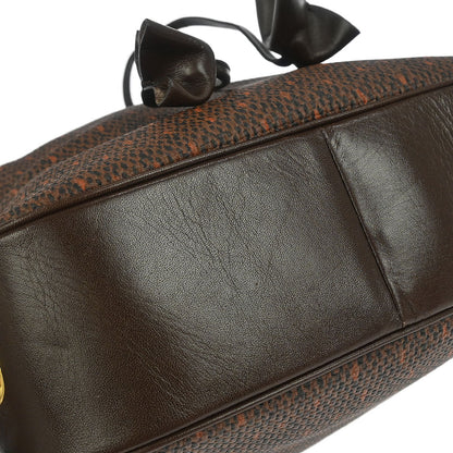 Yves Saint Laurent Brown PVC Bucket Drawstring Shoulder Bag