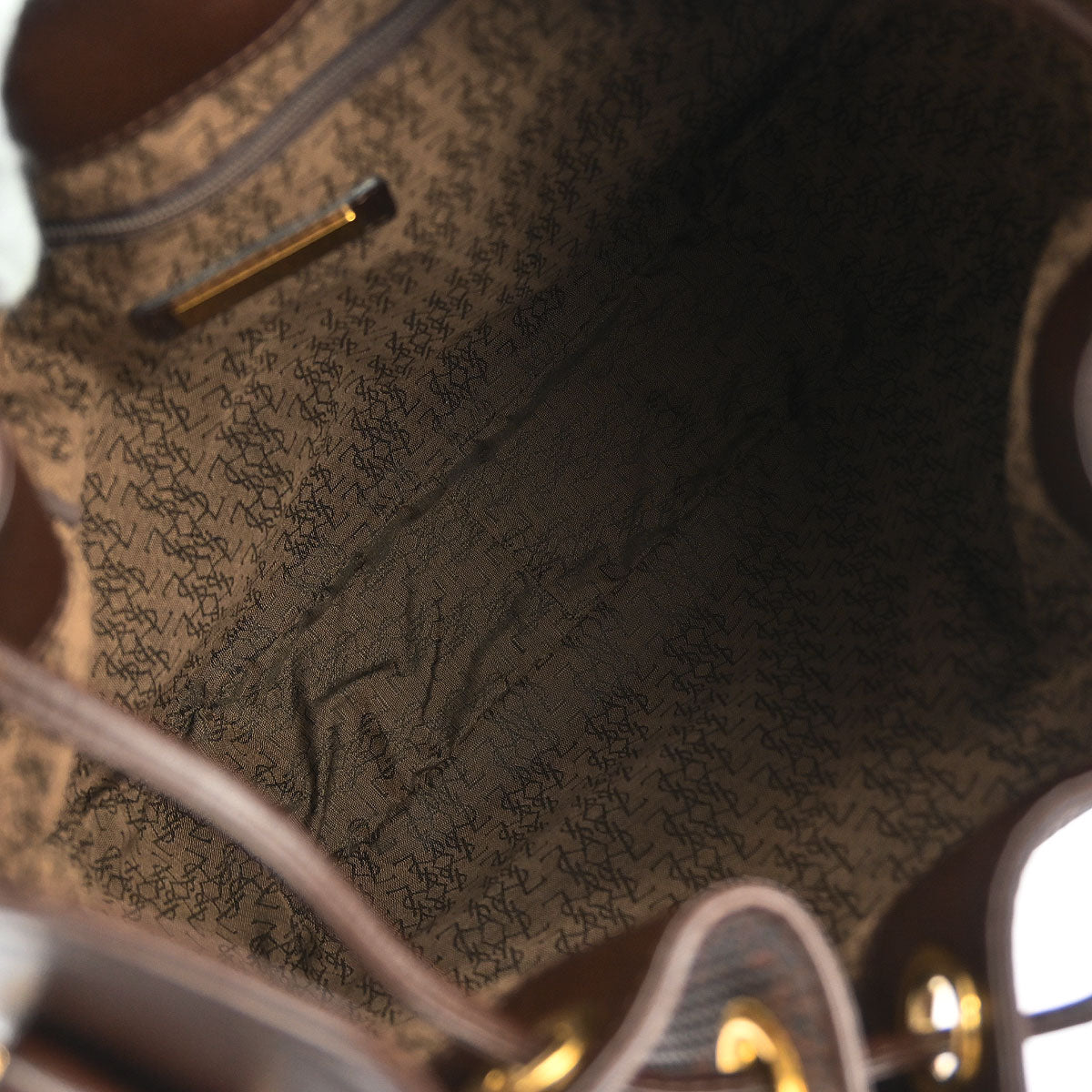 Yves Saint Laurent Brown PVC Bucket Drawstring Shoulder Bag