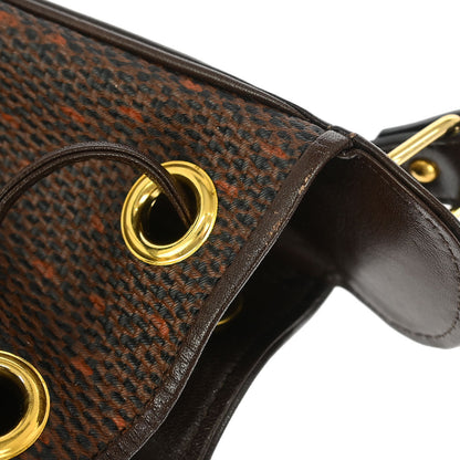 Yves Saint Laurent Brown PVC Bucket Drawstring Shoulder Bag