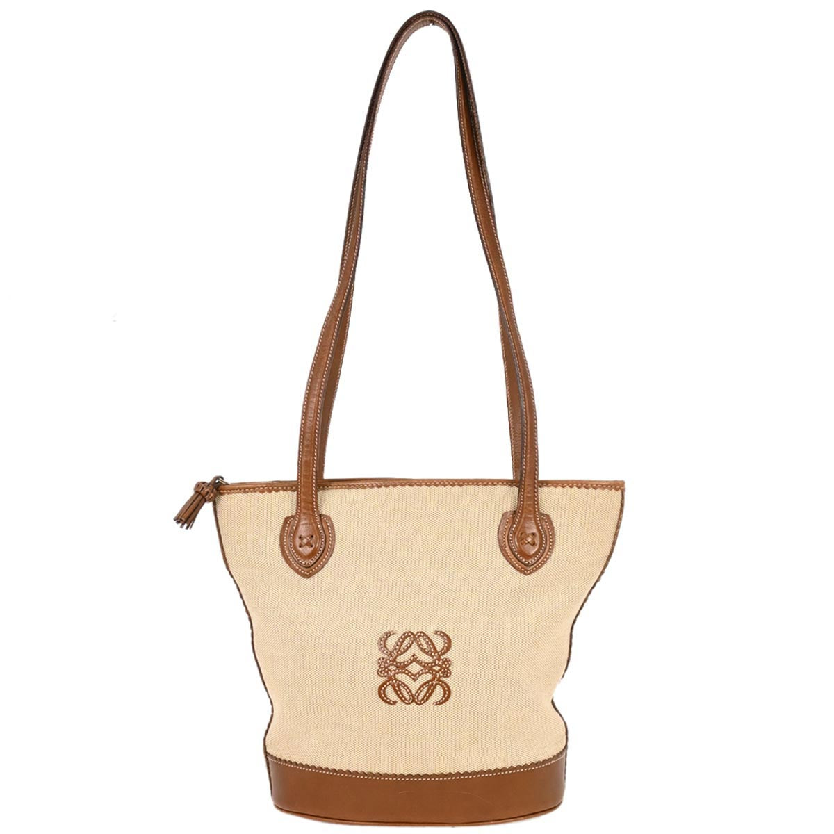 Loewe Beige Canvas Tote Shoulder Bag