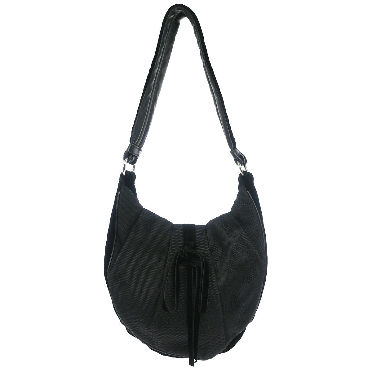 Yves Saint Laurent Black Nylon Rive Gauche Shoulder Bag